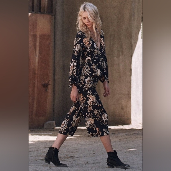 Small spell and the gypsy collective coal rosa cropped pants birds floral - Picture 2 of 9